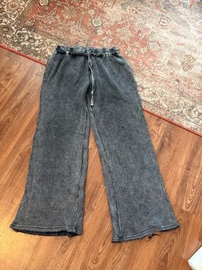 Gray Waffle Knit Lounge Pants